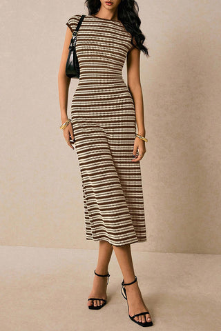 Striped Casual Midi Dress