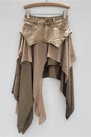 Asymmetrical High-Low Midi Skirt