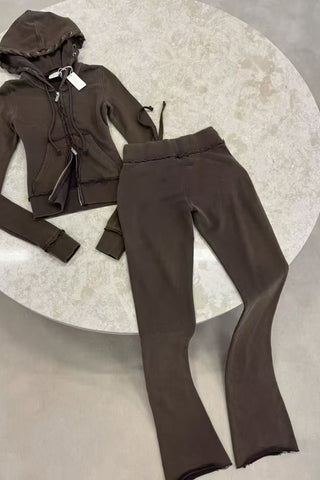 Casual Zip-Up Hoodie and Jogger Set