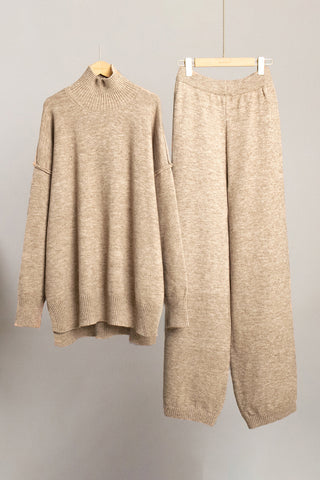 Cozy Turtleneck Knit Pants Set