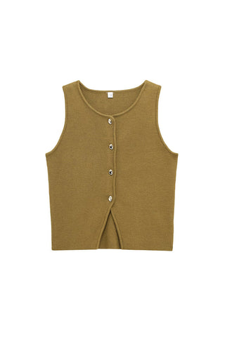 Button-Front Tank Top