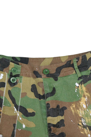 Distressed Camouflage Casual Pants