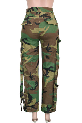 Relaxed Fit Cargo Camo Pants