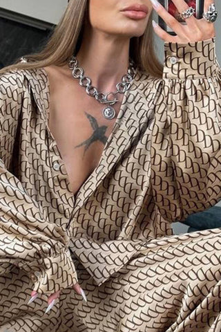 Elegant Patterned Pants Set