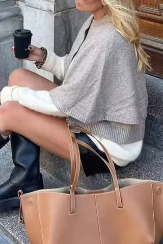 Button-Up Cape Cardigan