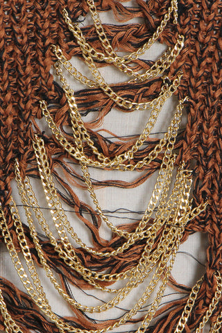 Textured Tank with Chain Detail