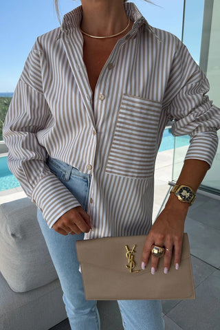 Striped Long Sleeve Button-Up Shirt