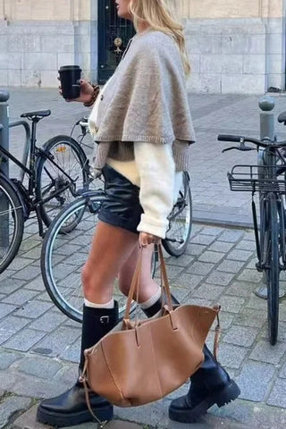 Button-Up Cape Cardigan