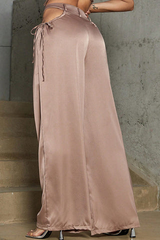High-Waist Wide-Leg Casual Pants