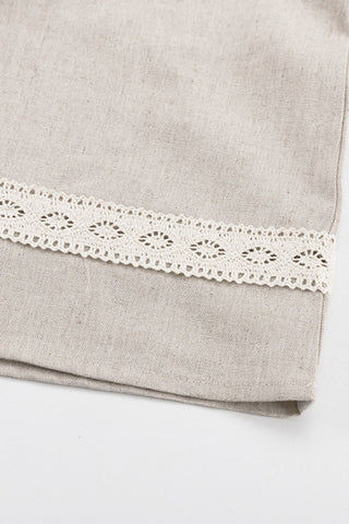 Buttoned Casual Dress with Lace Details