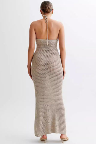 Floral Halter Crochet Sundress