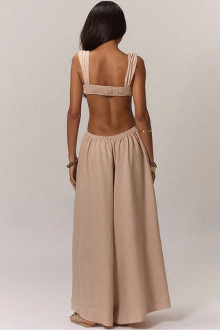 Cutout Jumpsuit with Flowing Skirt