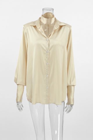 Stylish Cutout Collar Blouse