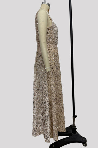 One-Shoulder Sequin Evening Gown