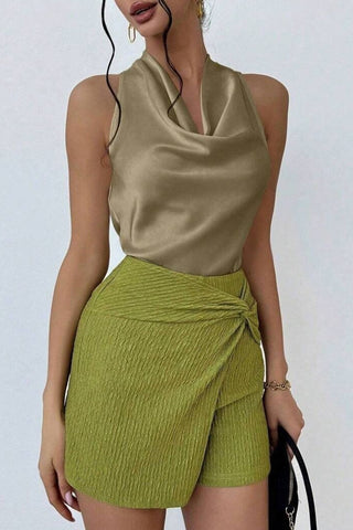 Draped Cowl Neck Tank Top