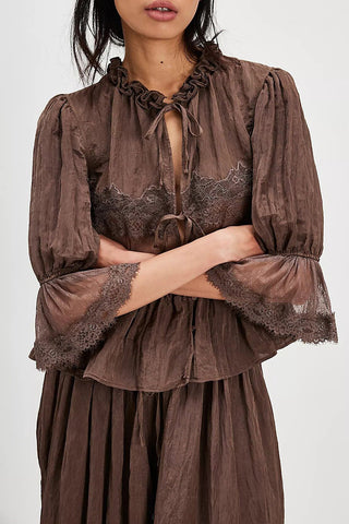 Lace-Trimmed Peasant Blouse