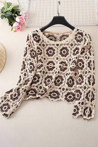 Crochet Lace Floral Blouse