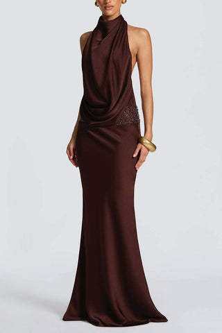 Elegant Draped Evening Gown