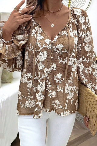 Floral Button-Up Blouse