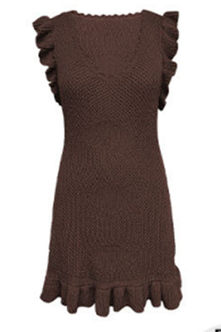 Ruffled Knit Casual Dress