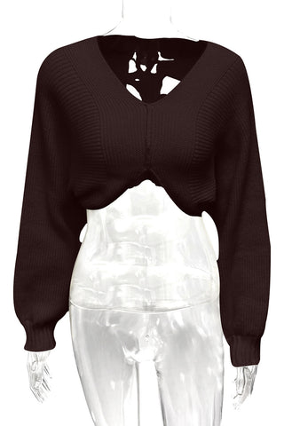 Cropped V-Neck Sweater