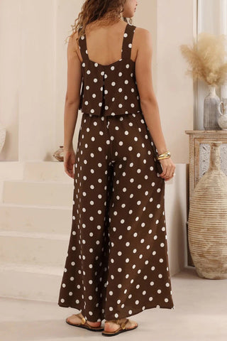 Polka Dot Wide-Leg Jumpsuit