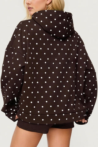 Polka Dot Hooded Sweatshirt