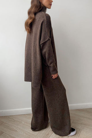 Cozy Turtleneck Knit Pants Set