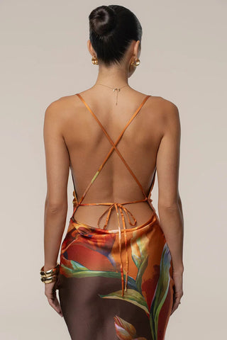Floral Print Spaghetti Strap Vacation Dress