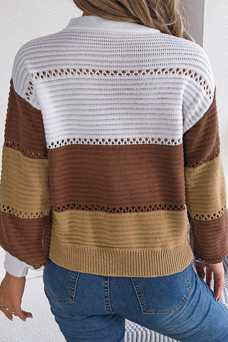 Button-Accent Knit Sweater