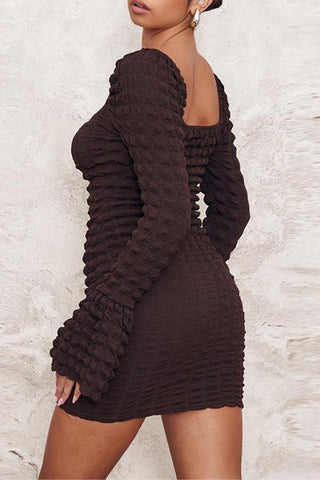 Textured Off-Shoulder Mini Dress