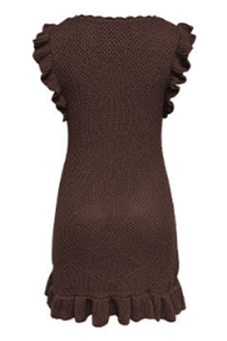 Ruffled Knit Casual Dress