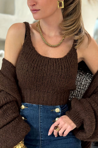 Chunky Knit Cardigan & Cami Set