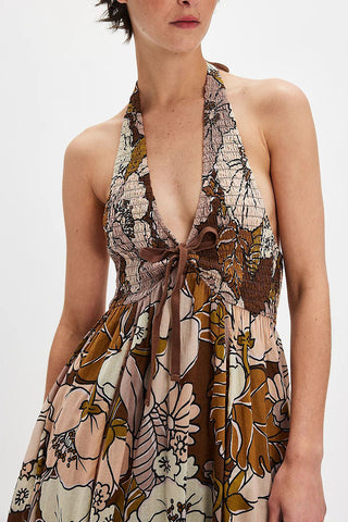 Floral Halter Vacation Dress