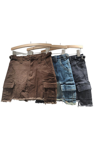 Cargo Pocket Denim Skirt