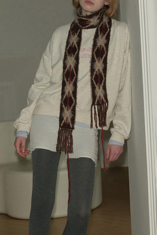Patterned Fringe Scarf