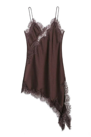 Asymmetrical Lace Trim Dress