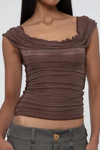 Ruffled Square Neck Tank Top