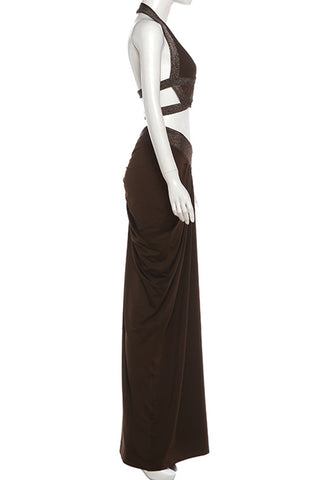 Elegant Halter Skirt Set