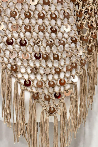 Sequin Fringe Mesh Top