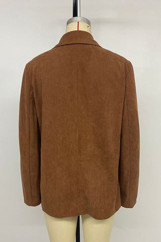 Tailored Button-Up Corduroy Blazer