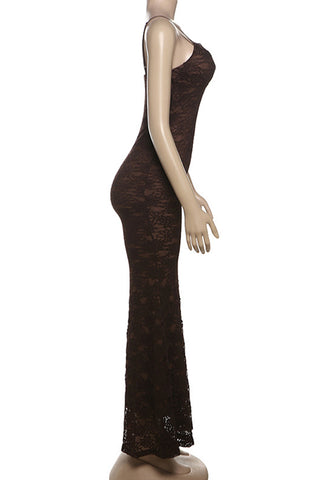 Elegant Spaghetti Strap Lace Dress