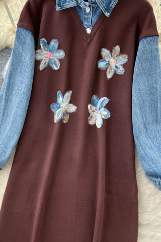 Floral Layered Shirt Dress