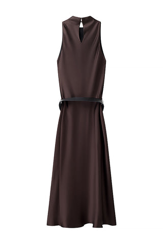 Belted Sleeveless Casual Dress