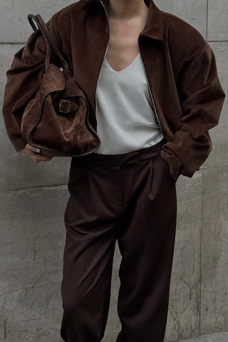 Versatile Collared Cropped Jacket