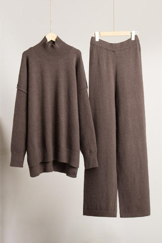 Cozy Turtleneck Knit Pants Set