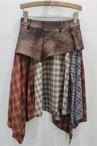 Asymmetrical Patchwork Midi Skirt