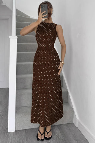 Polka Dot Casual Maxi Dress