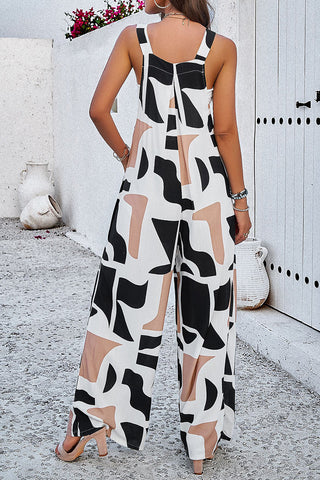 Abstract Print Wide-Leg Jumpsuit