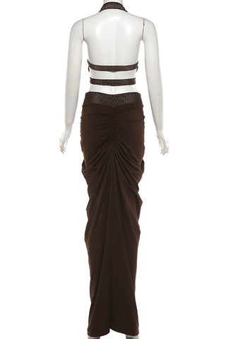 Elegant Halter Skirt Set